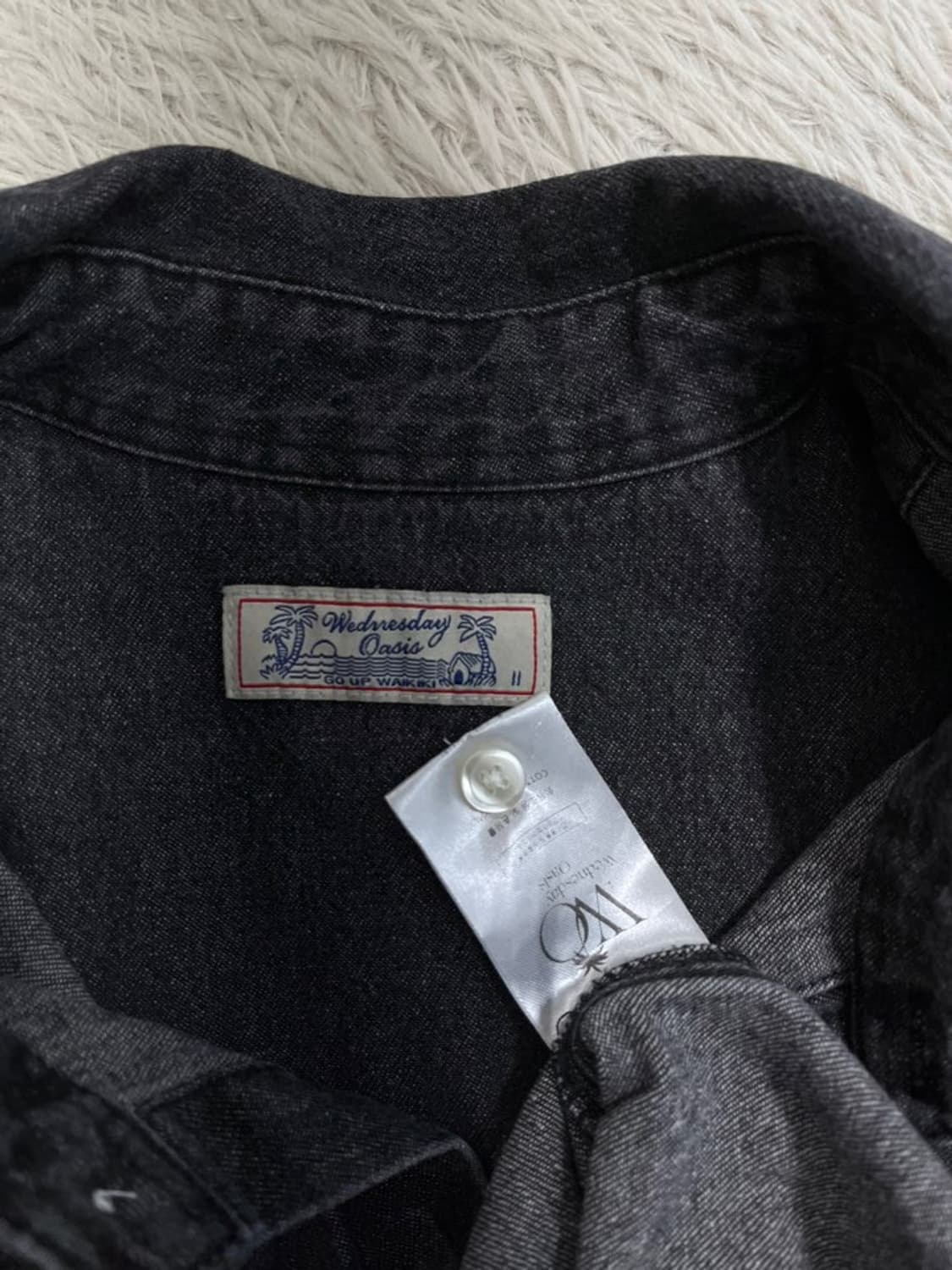 빈티지 흑청 데님 셔츠/#2817 상품이미지4