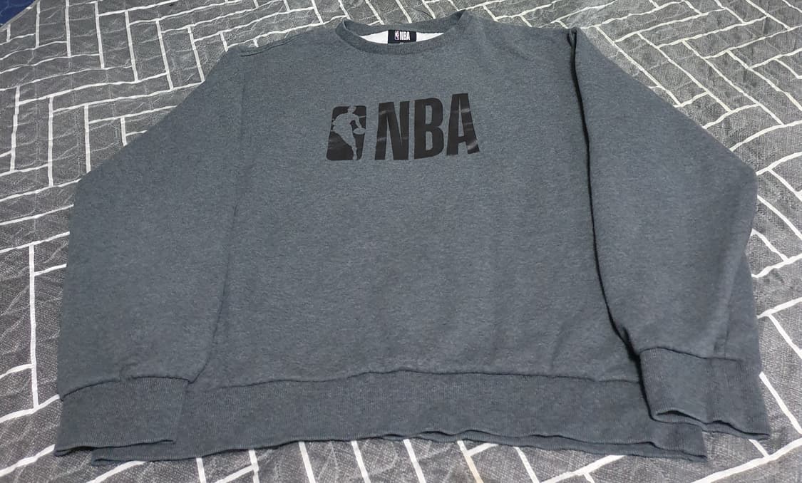 NBA 스탠다드 로고 기모 맨투맨 그레이 (XXL) 상품이미지1