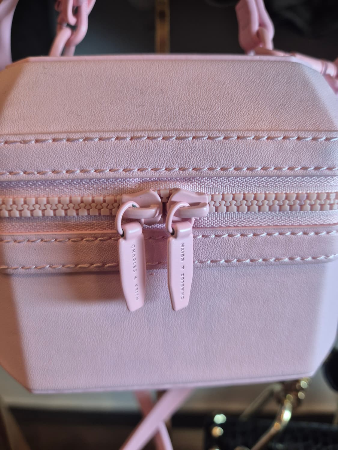 지오메트릭 박시 탑 핸들 백 - 라이트 핑크 상품이미지9