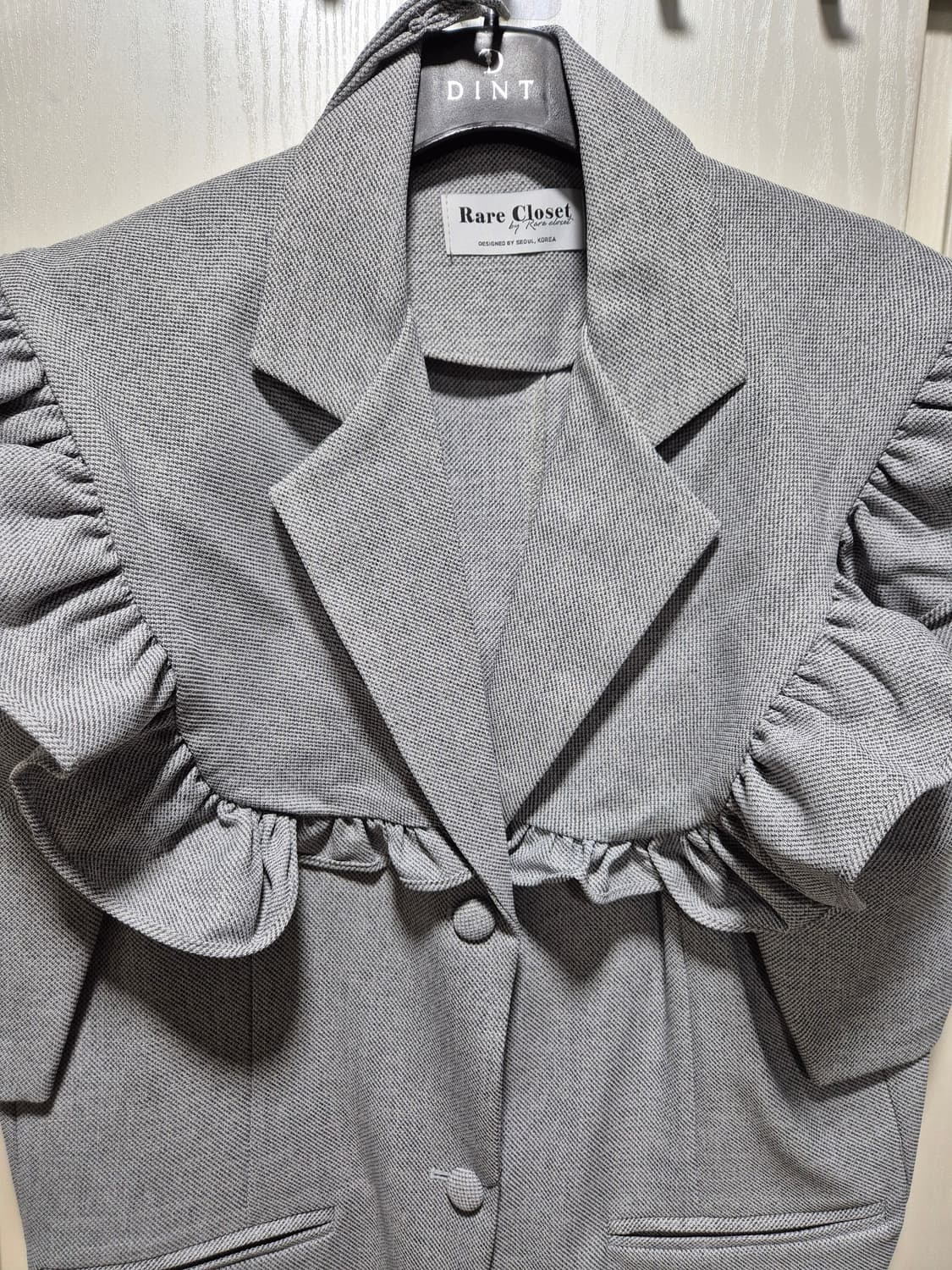 (타임세일)(새상품)DINT 딘트 잔체크 프릴 블라우스 자켓 상품이미지6