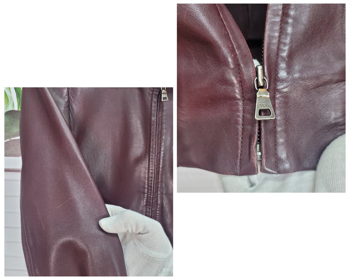 80s 게스 진스 USA 양가죽 라이더 포켓 자켓 90사이즈 상품이미지5