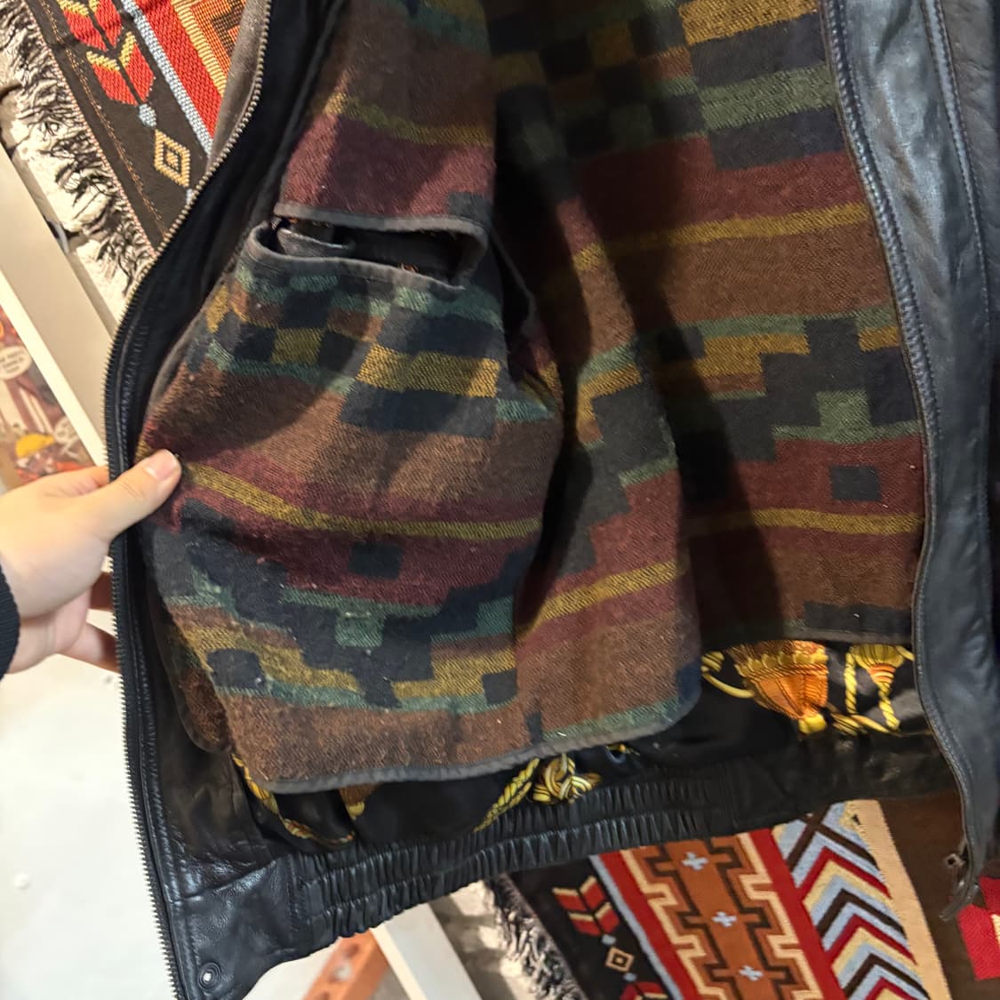 CAESARS 빈티지 소가죽 레더 카라자켓 상품이미지4