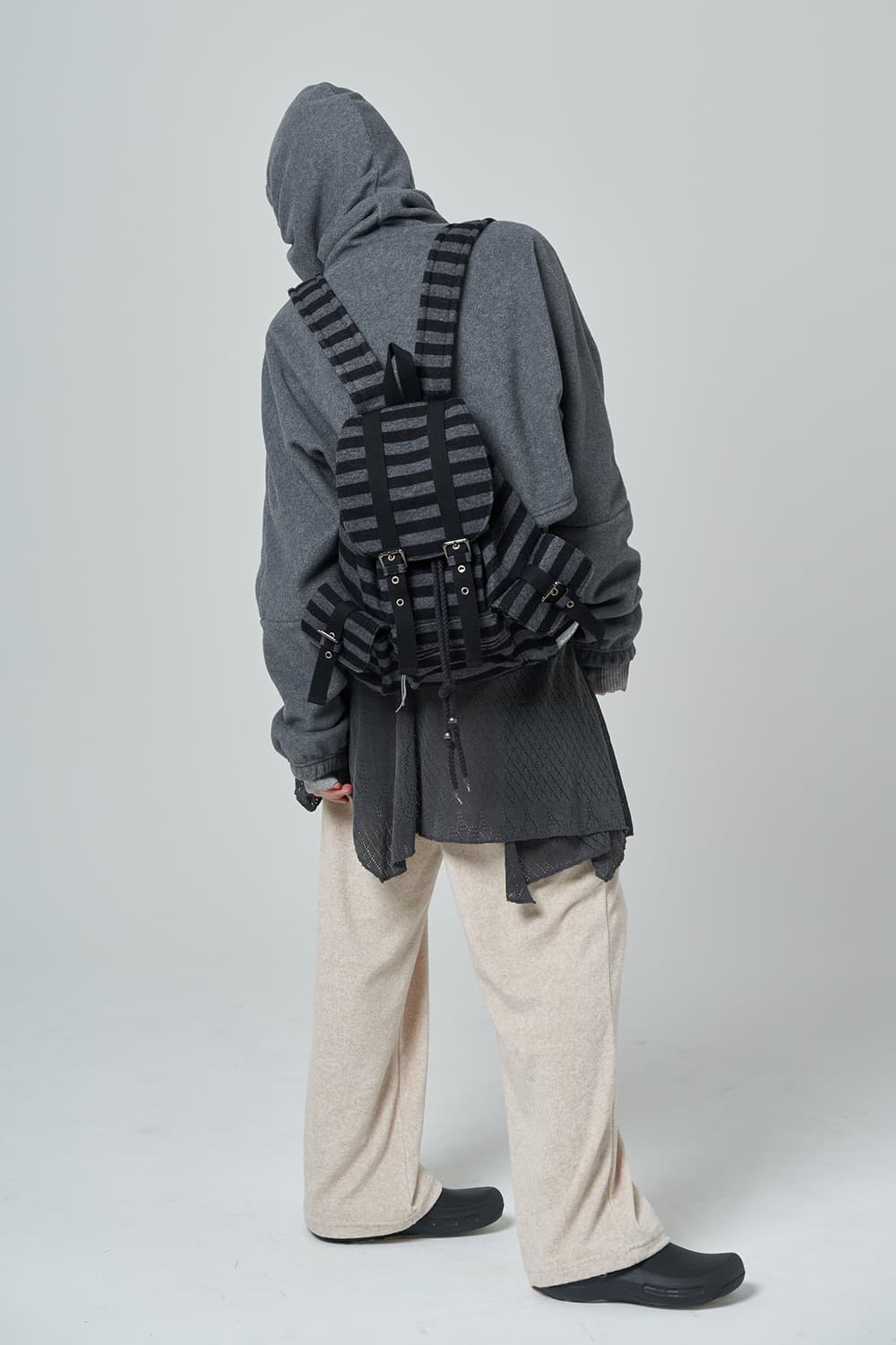 파히섬 울 스트라이프 백팩-블랙 상품이미지3