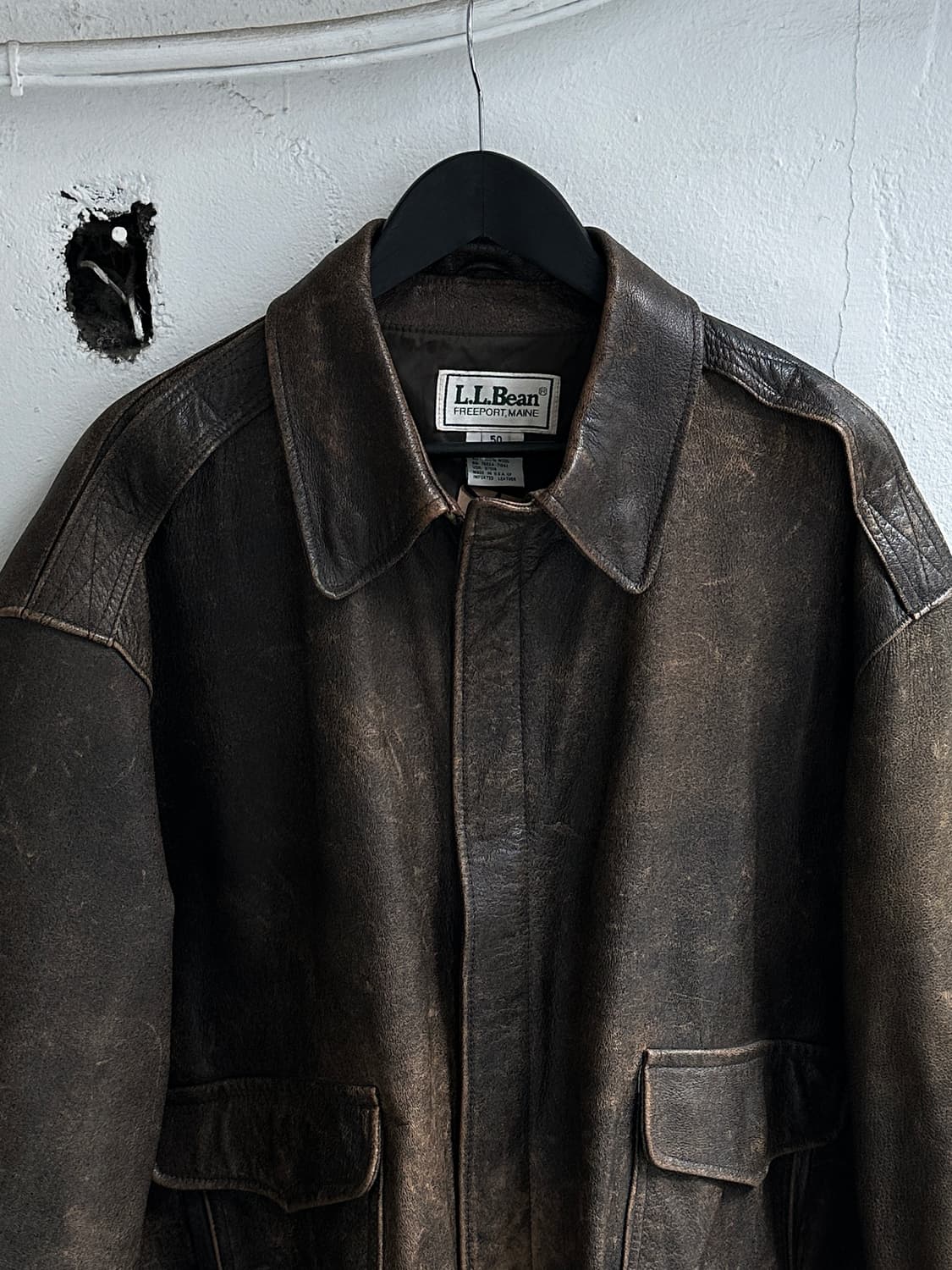 80's USA Made 엘엘빈 고트스킨 A2 봄버 자켓 상품이미지5