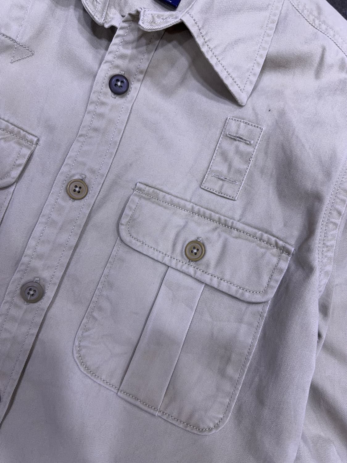 GAP 갭 투포켓 워크셔츠 자켓 셔켓 헤비코튼 베이지 S 상품이미지4