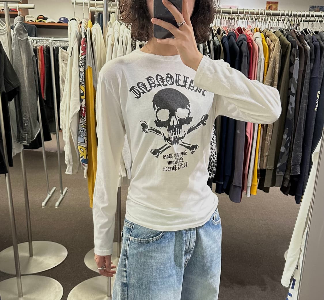 L)Japanese vintage 여성 스컬 프린팅 롱슬리브 상품이미지2