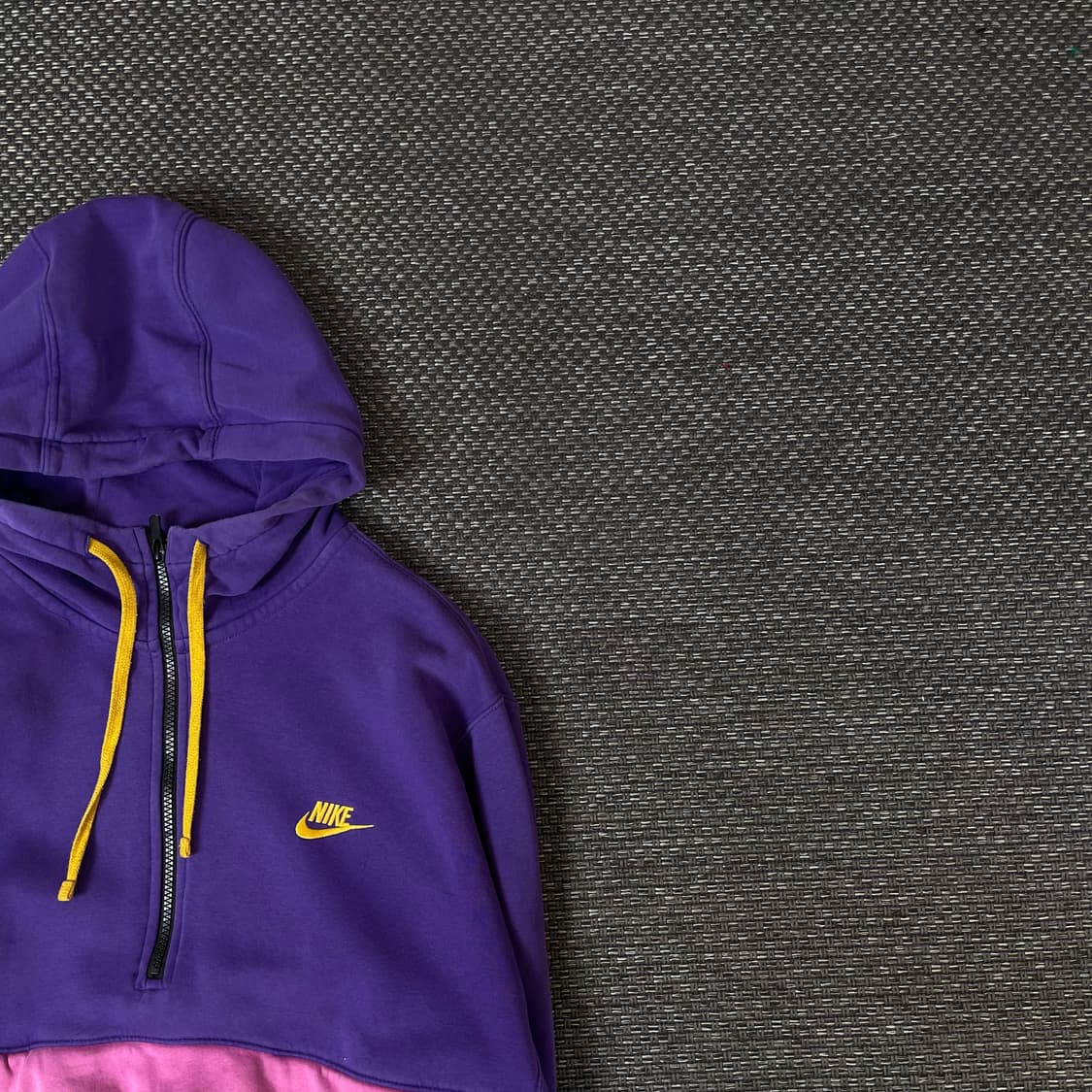나이키 퍼플 핑크 옐로우 멀티배색 후드 반집업 2XL 상품이미지3