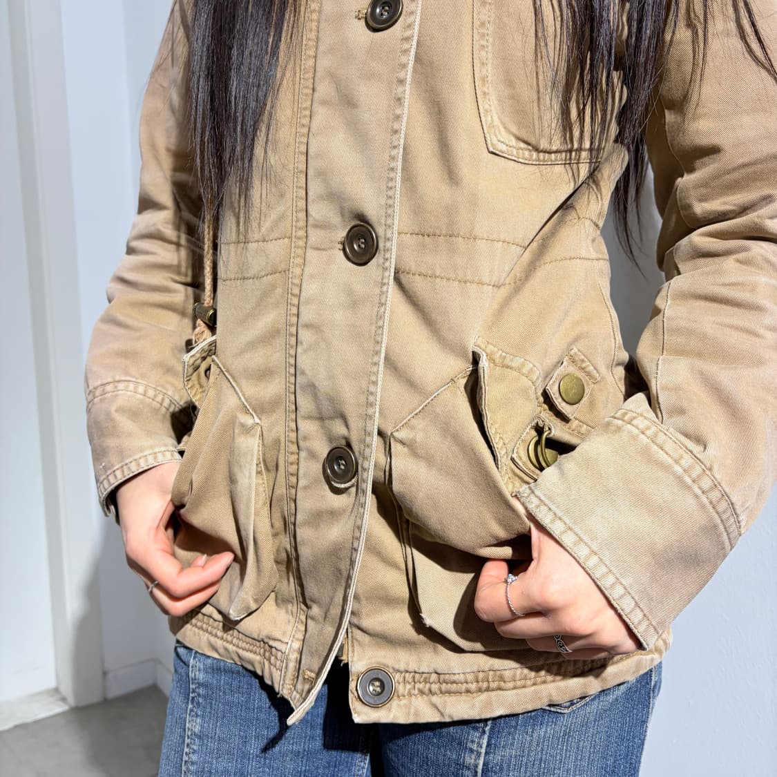 Spiga 브라운 카고 후드 워크 자켓 상품이미지2