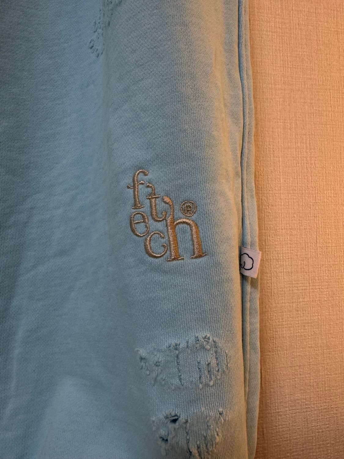 [XL]fetch 페치선데이 스톰 자수 트랙 스웻팬츠 라이트블루 상품이미지2