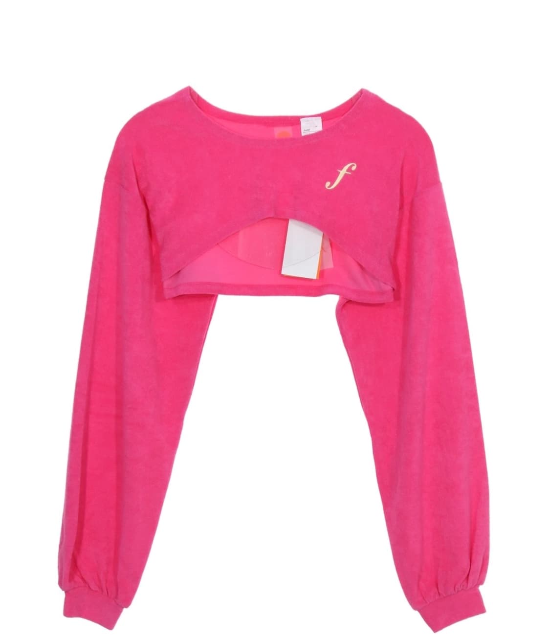 파이브라인 핑크 크롭 기모 맨투맨 상품이미지1