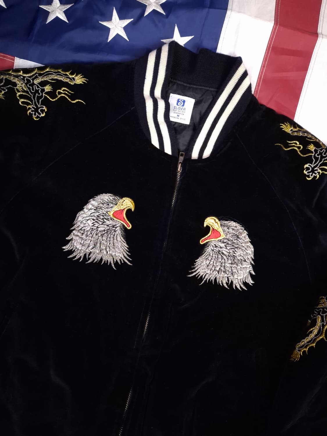 오리지날 SLIDER 재팬 요코스카 수베니어 벨벳 스카쟌 상품이미지4