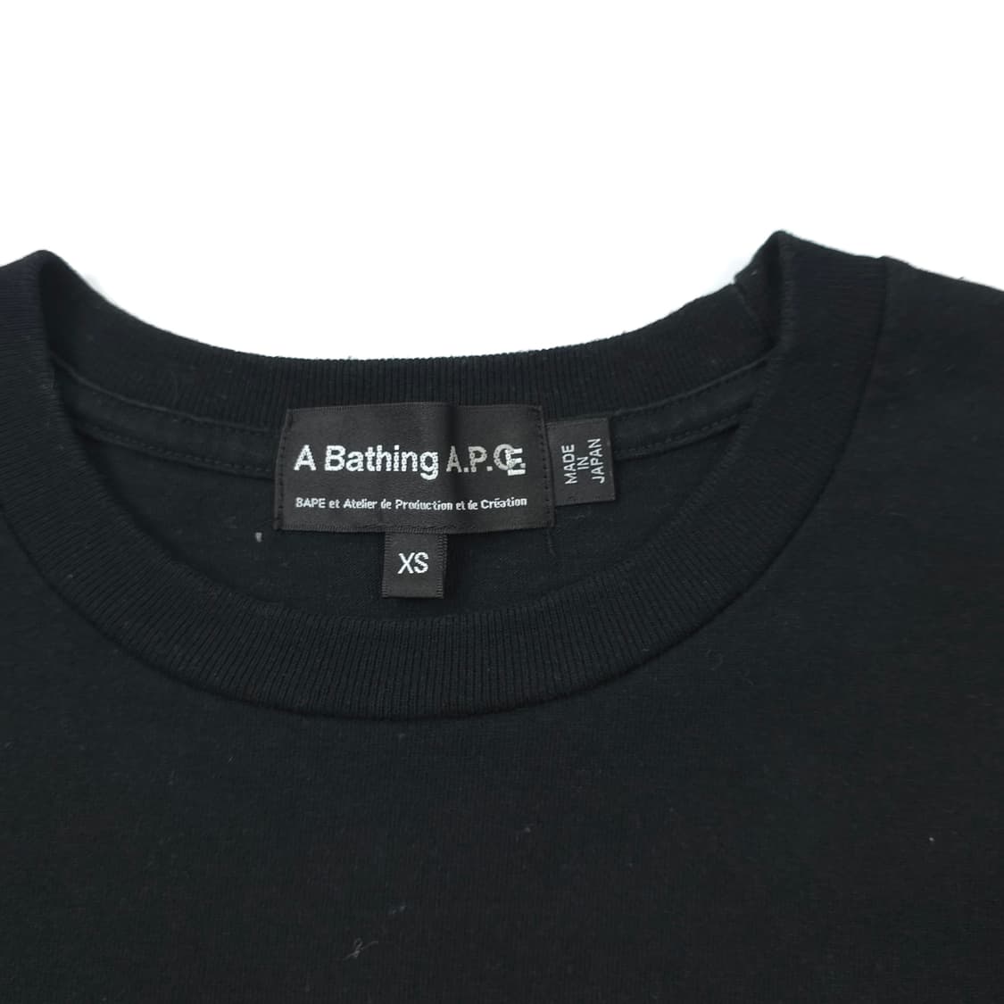 베이프x아페쎄 마일로 클라우드 코튼 티셔츠 블랙 (XS) 상품이미지4
