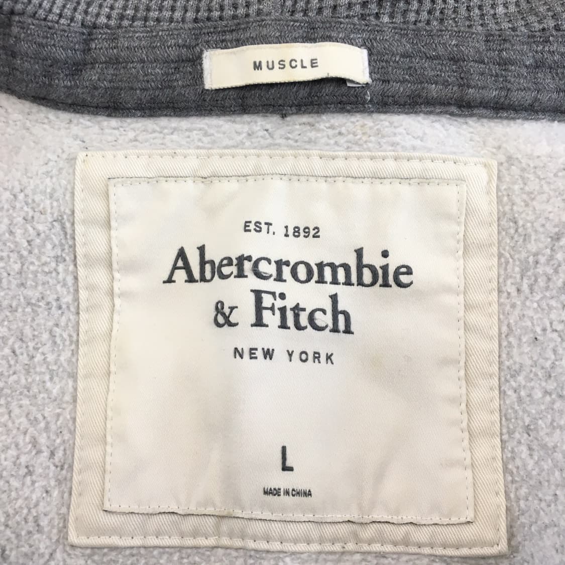 아베크롬비 Y2K 아치로고 그레이블루 후드집업 L 상품이미지5
