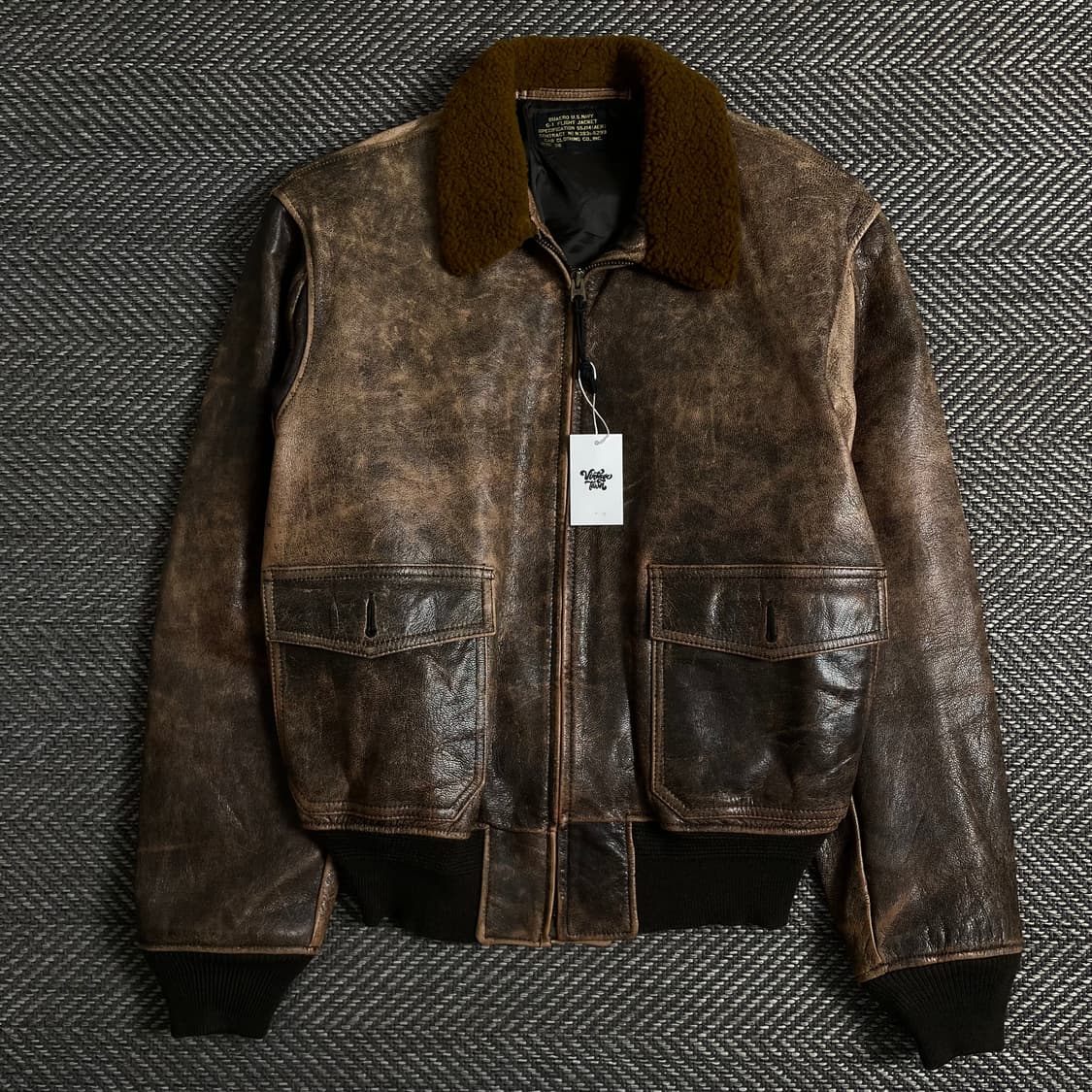 U.S 오리지날 밀리터리 G-1 플라이트 레더 자켓y 3505 상품이미지2