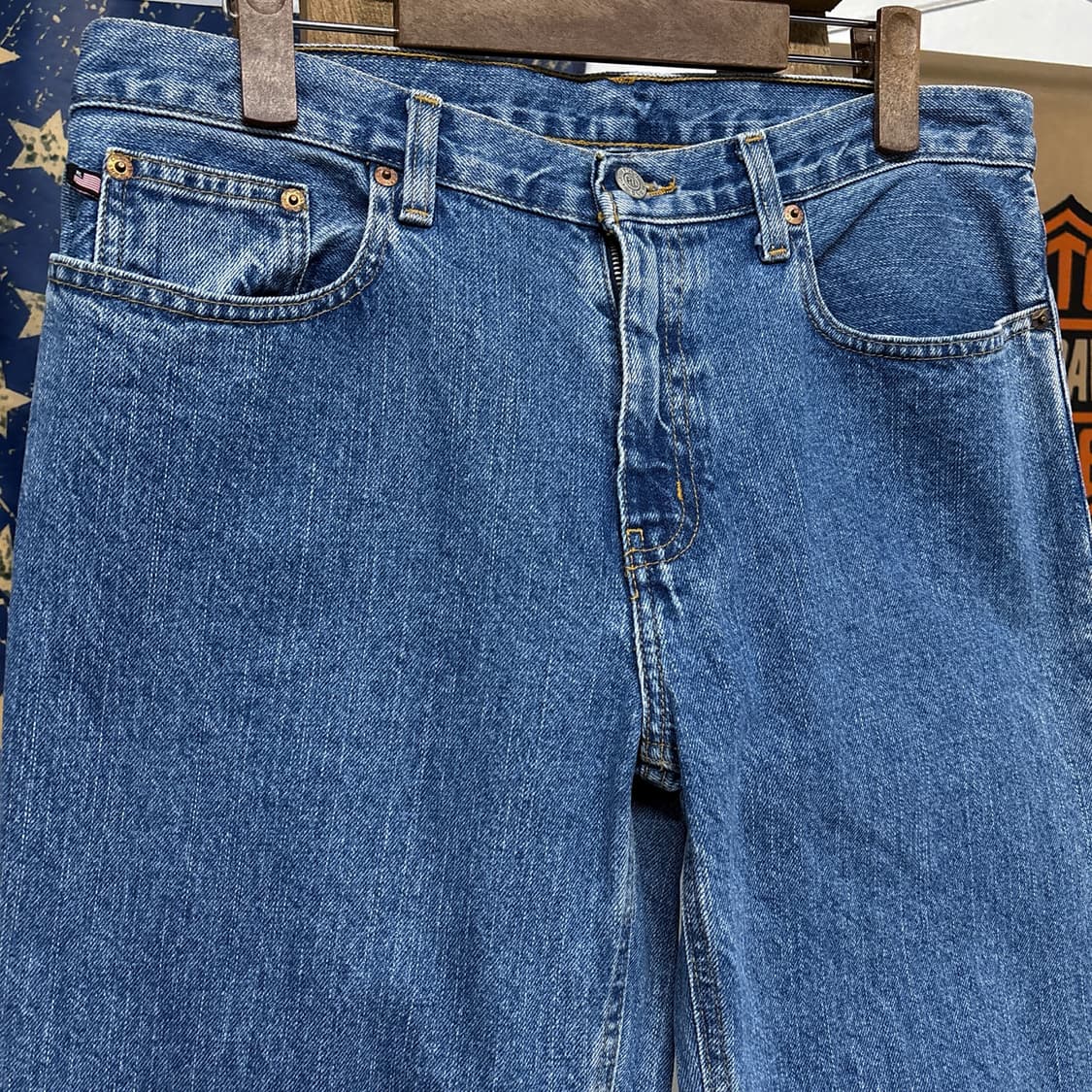 00s 폴로진스 빈티지 페이딩 배기핏 크롭 데님팬츠 N715 상품이미지3