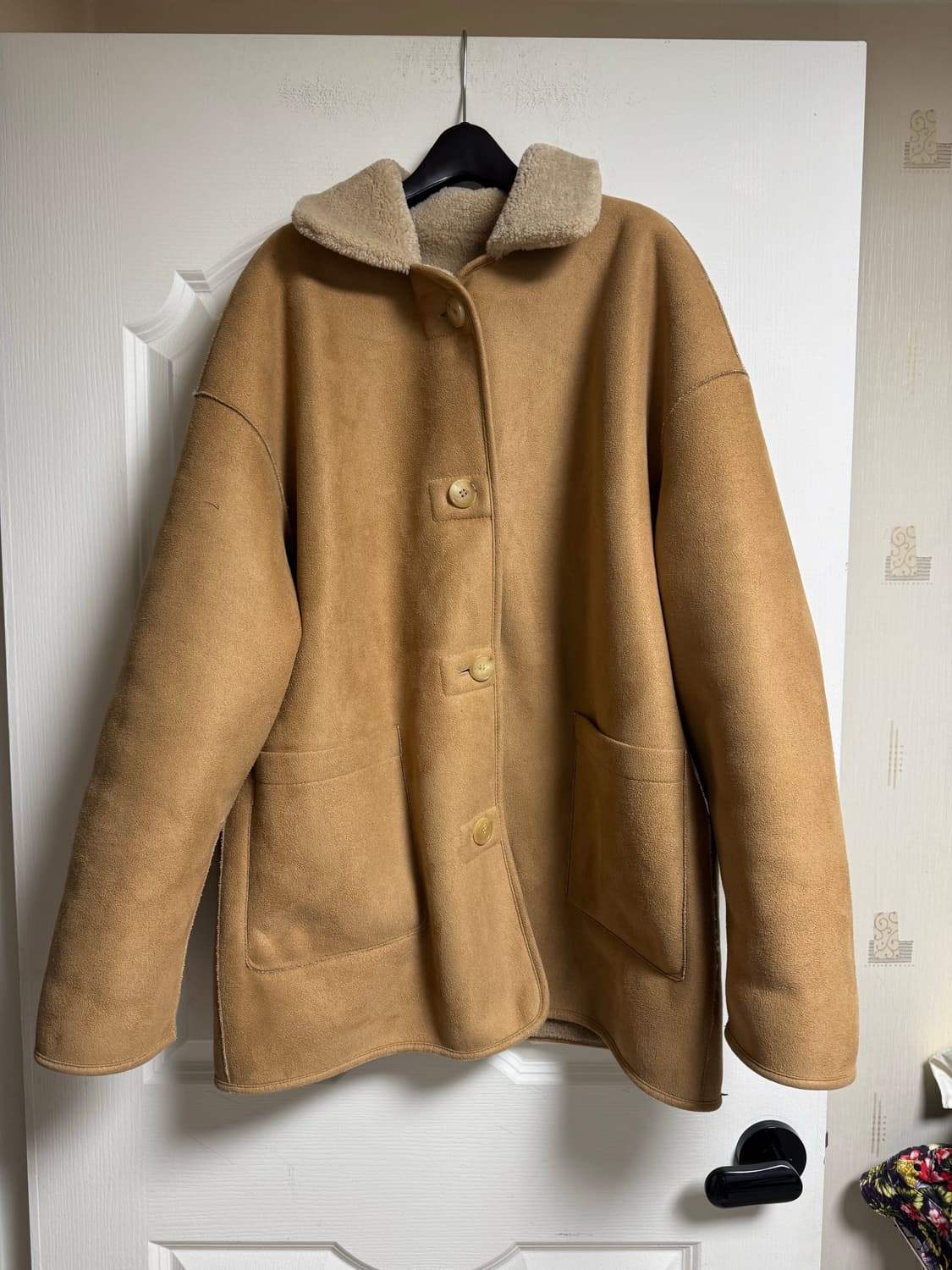 베이지보울 리버시블 하프 무스탕 베이지 상품이미지8