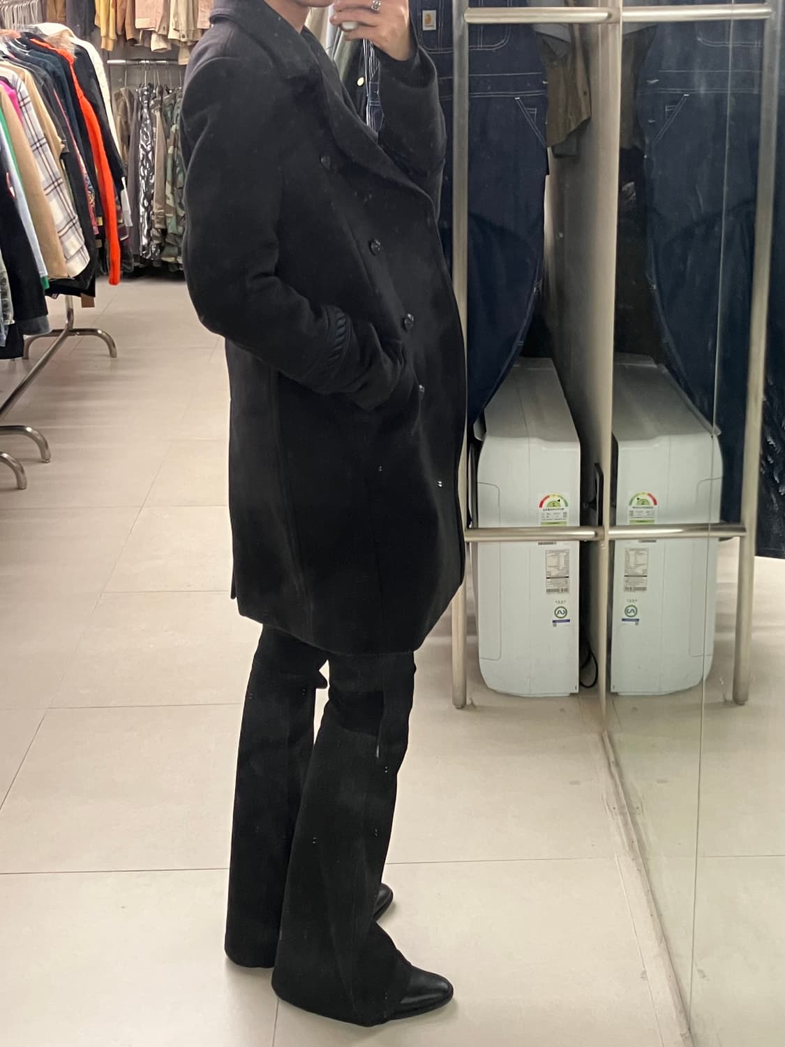 시스템옴므 딥브라운 더블 브레스트 롱 코트 100 상품이미지8