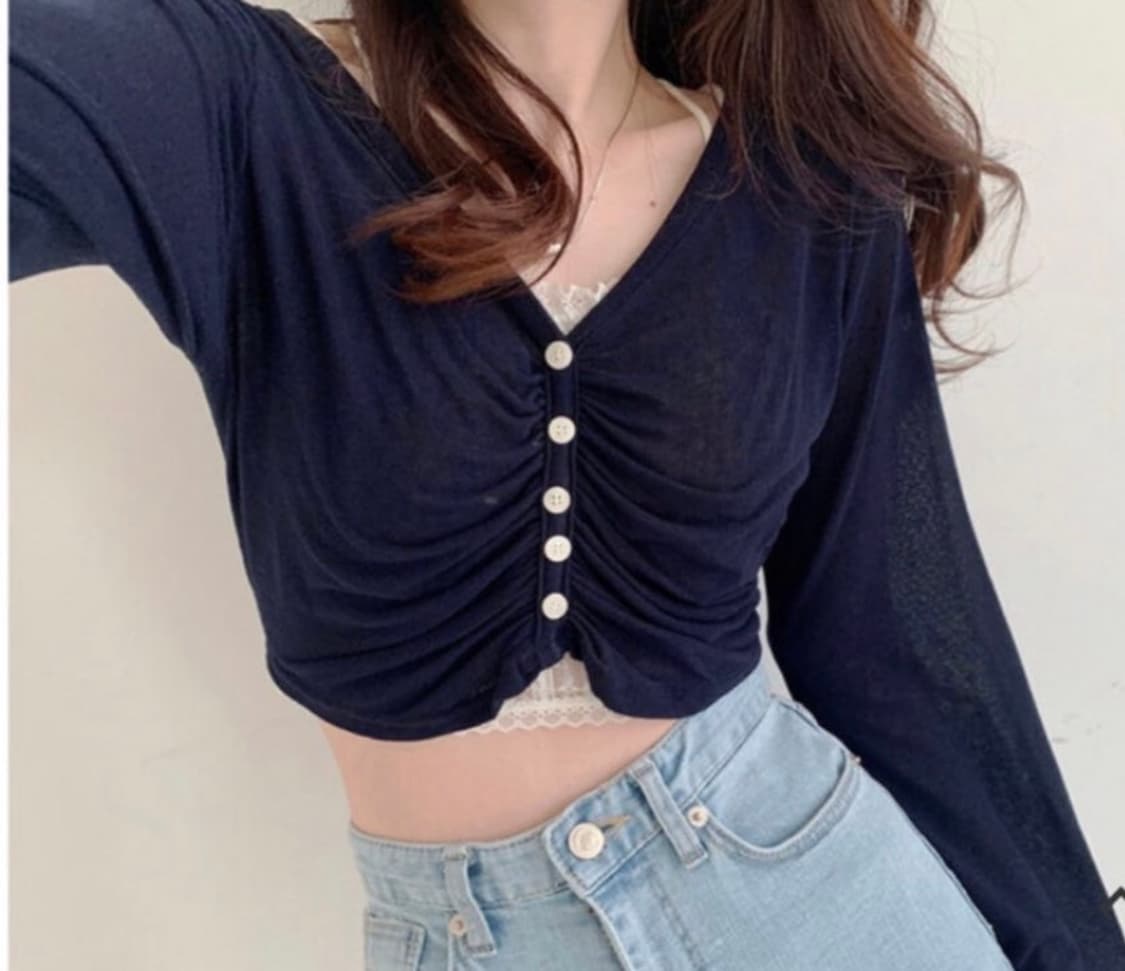 미니포에 셔링 롱 슬리브 상품이미지2