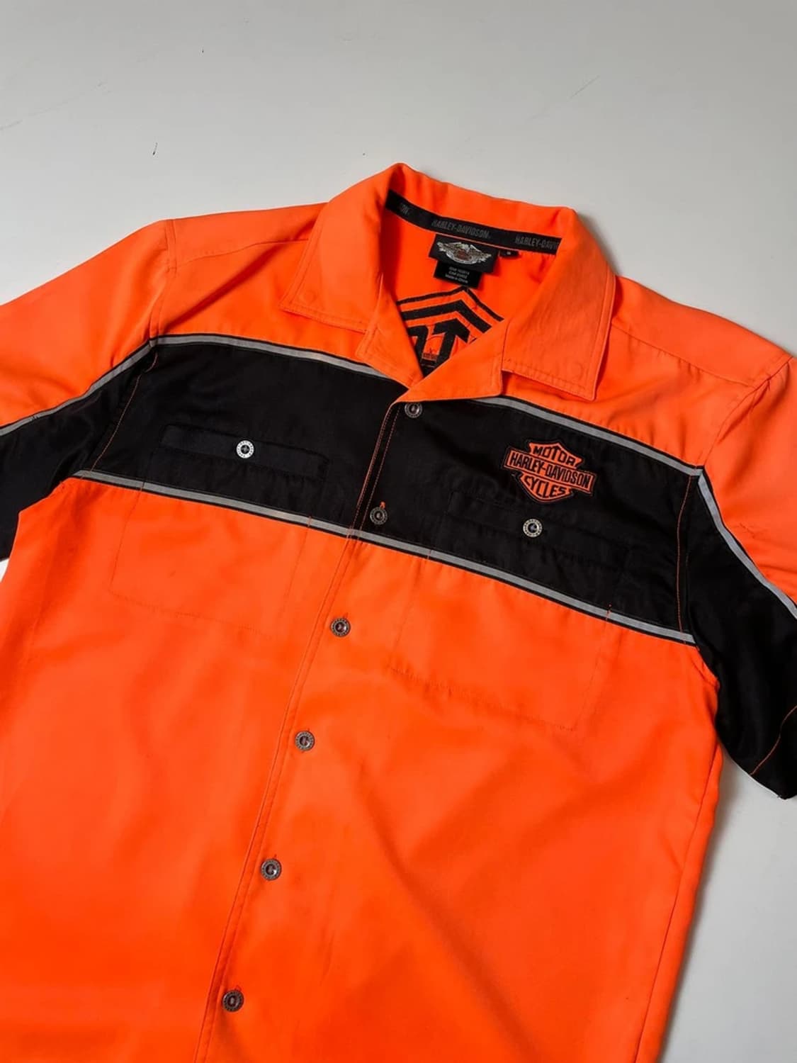 할리데이비슨 블레이즈 오렌지 빈티지 워크 셔츠 PN9639 상품이미지4