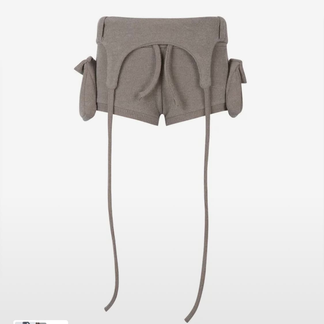 BOLD LOGO POCKET KNIT SHORTS_BROWN 상품이미지1