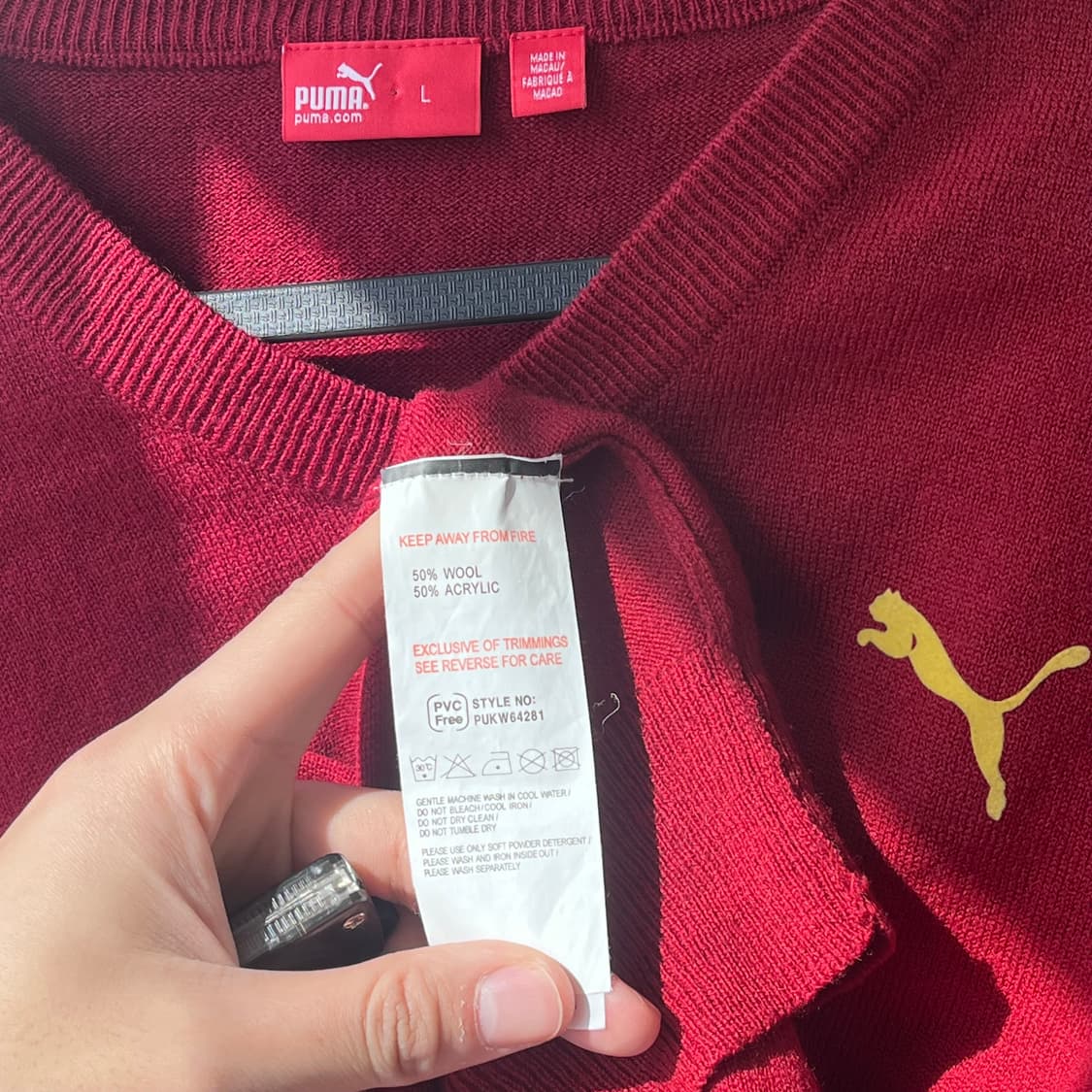 푸마 브루클린 브이넥 울 니트 저지 M 상품이미지2