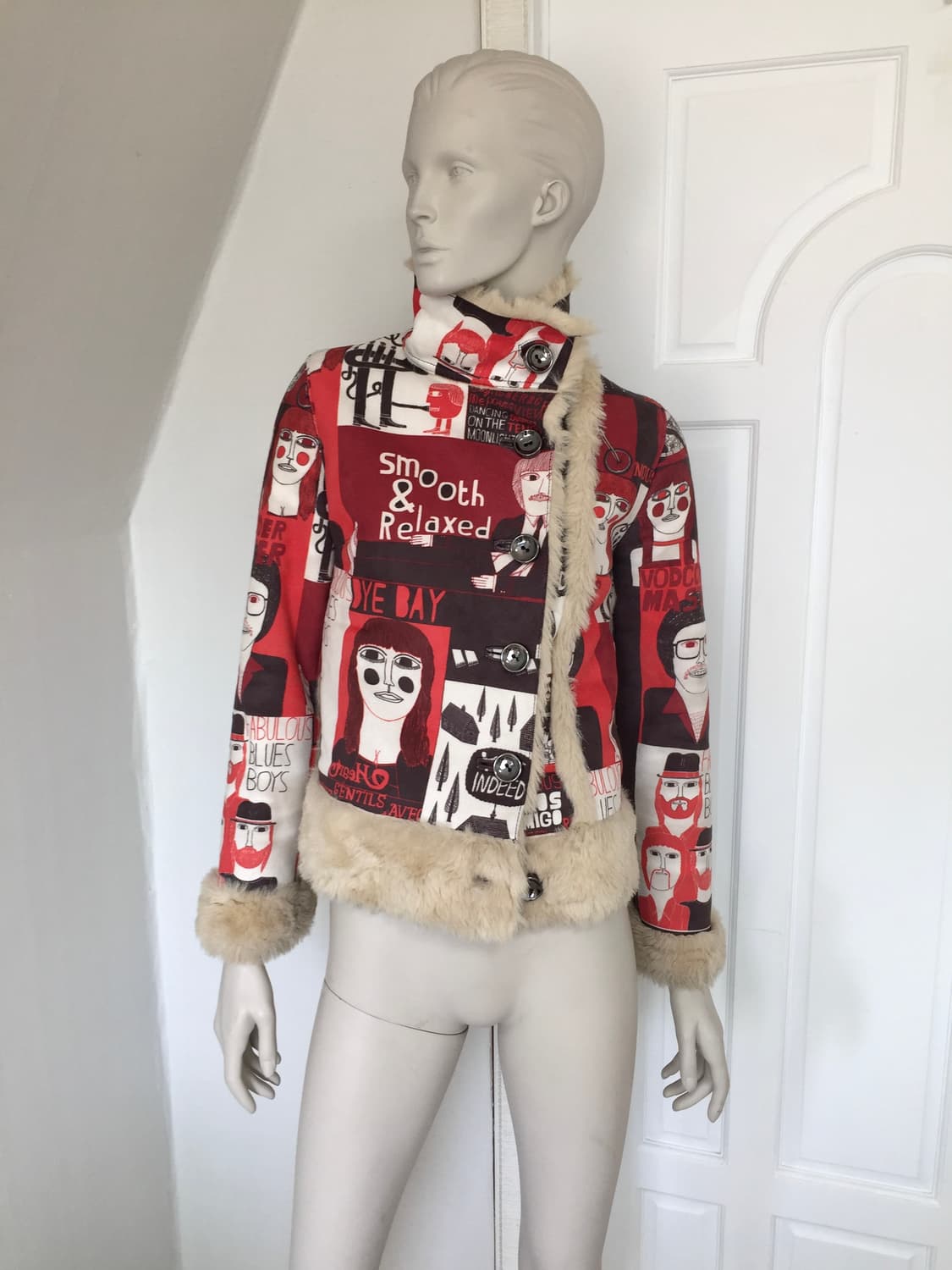 Spain Designer Iconic Pattern Fur Jacket 상품이미지3