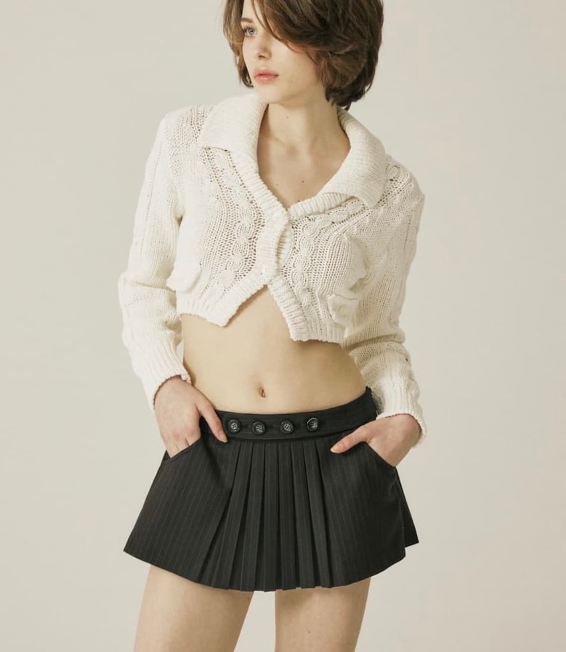 쓰리타임즈 미피 니트 가디건 상품이미지1