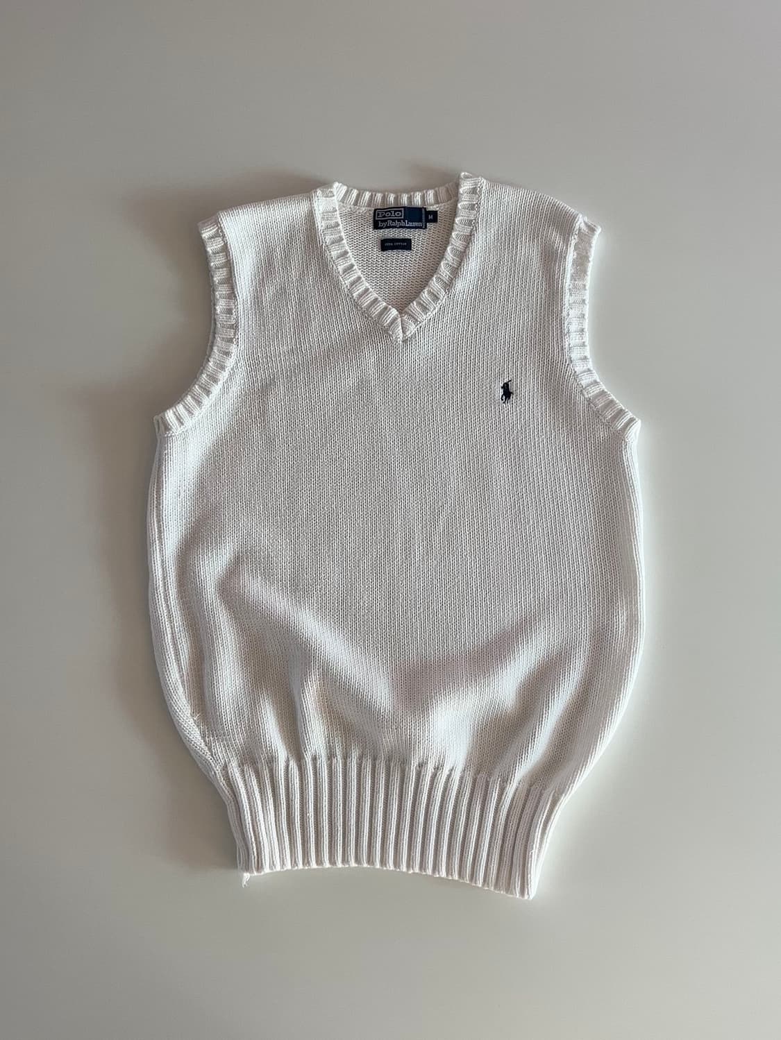 폴로 랄프로렌 화이트 니트 조끼 M 상품이미지1