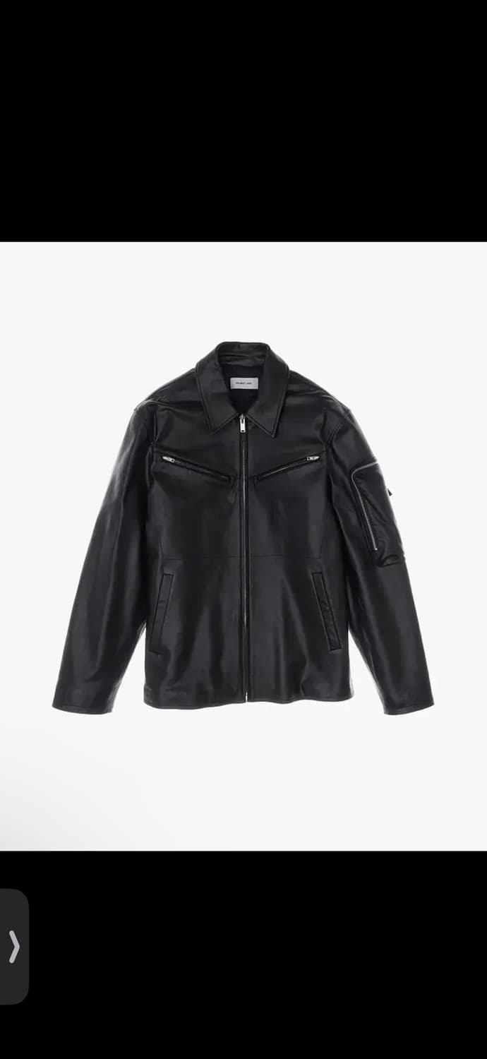 21FW 헬무트랭 집업 레더 라이더 자켓 블랙 L 상품이미지1