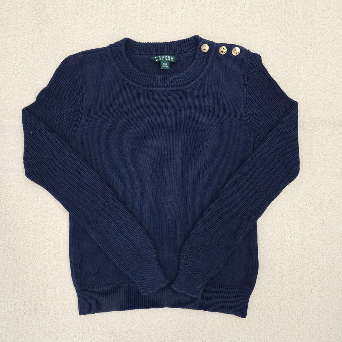 [XXS] 랄프 로렌 여성 네이비블루 숄더 모달 니트 스웨터 1027J1 상품이미지1