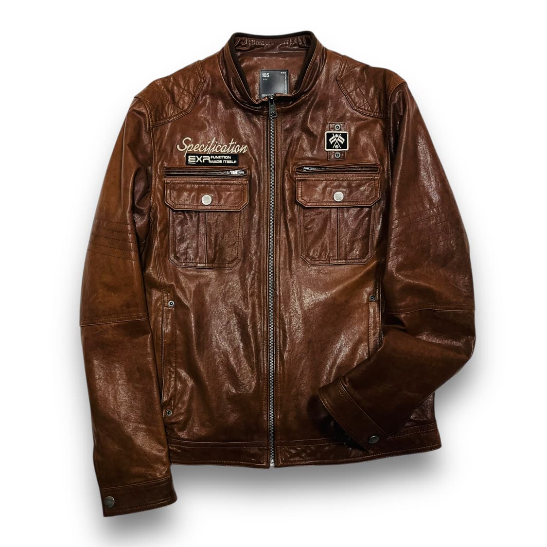 EXR 2010s 웨스턴 다크 브라운 바이커 양가죽 자켓 상품이미지2