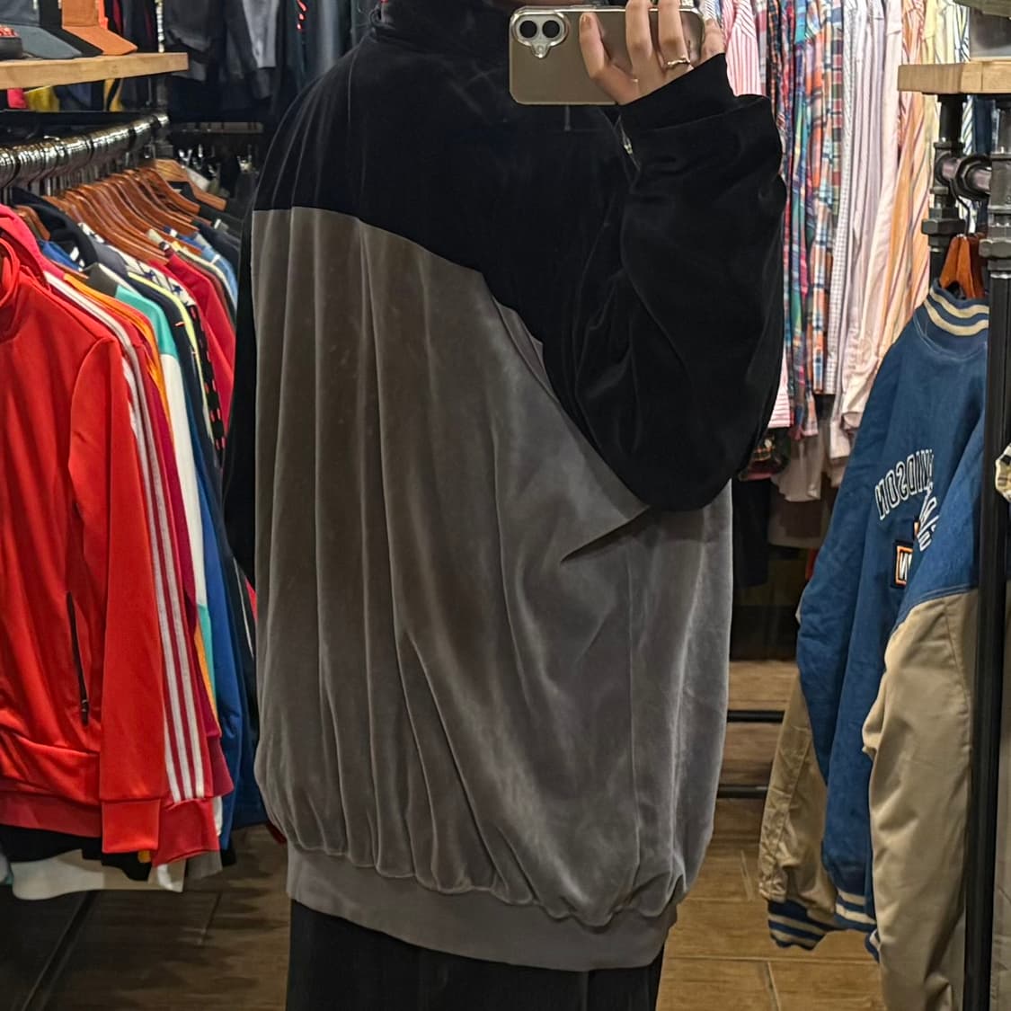 [HI] VTG 벨벳져지 그레이&블랙 배색 상품이미지6