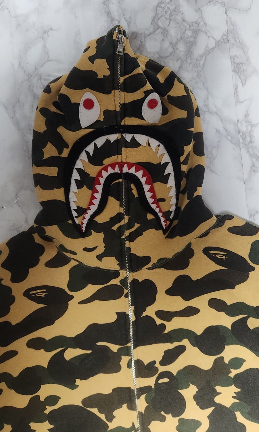 XXL 베이프 샤크 카모 황계 후드집업 자켓 상품이미지3