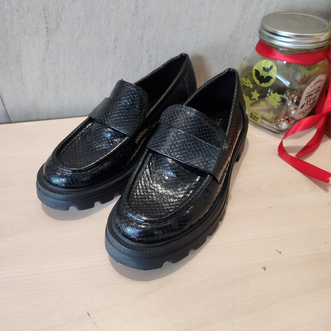 ZARA 청키 로퍼 | 파이톤 패턴 | 230 | 굽4cm 상품이미지2