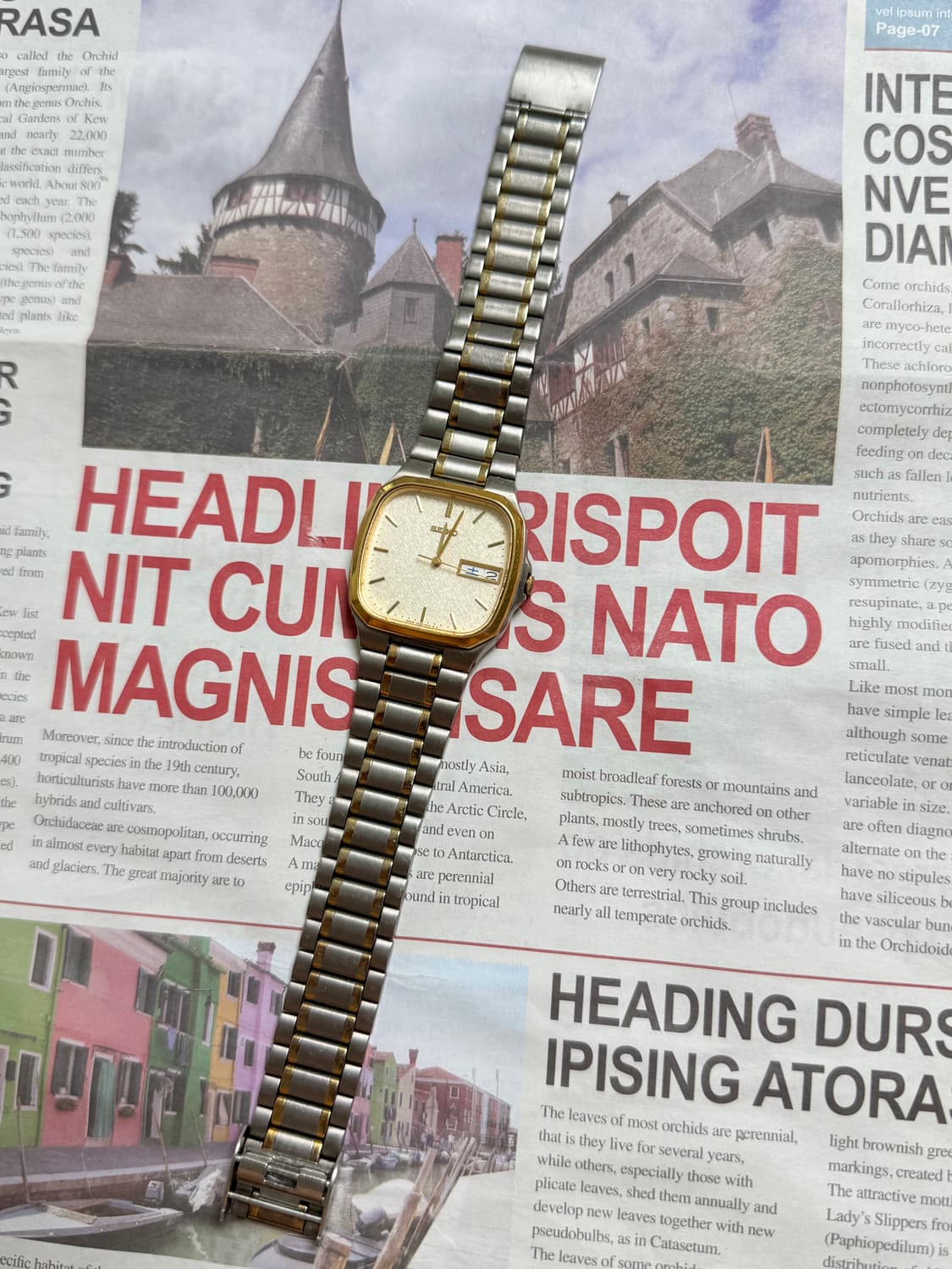 Seiko 세이코 스퀘어 콤비 쿼츠 Day-Date 상품이미지3