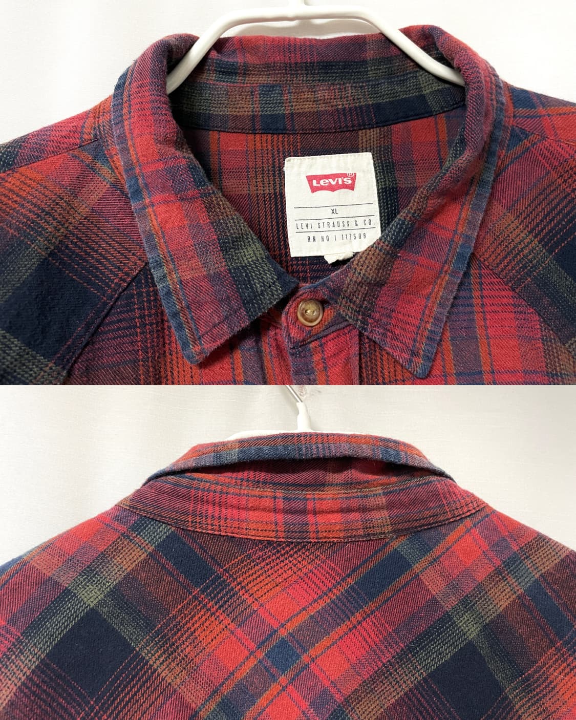 리바이스 남성 코튼 웨스턴 체크셔츠 XL _ 브릭 상품이미지8