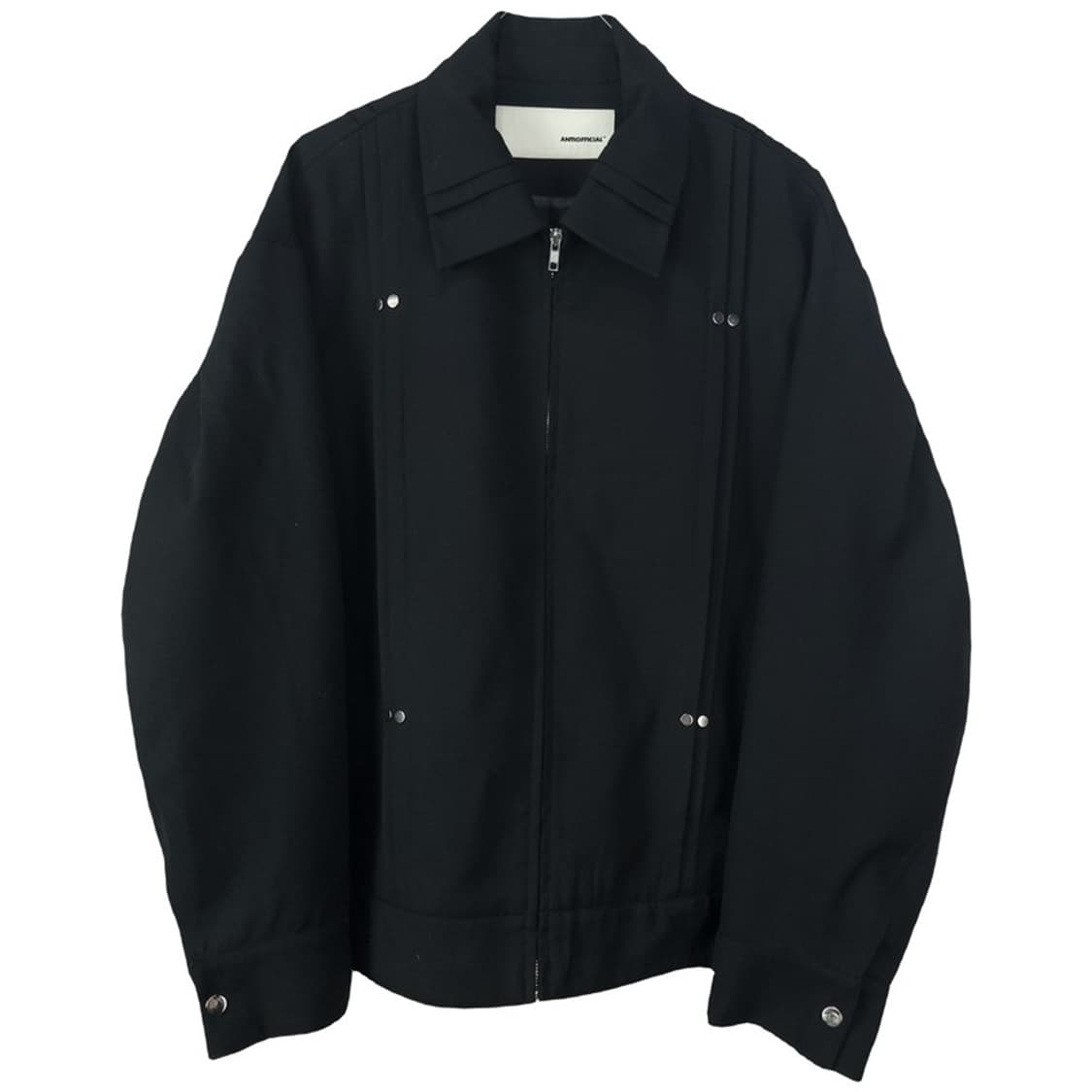 [빈티지] 턱 라인 오버핏 블루종 자켓 블랙 M18760 상품이미지2