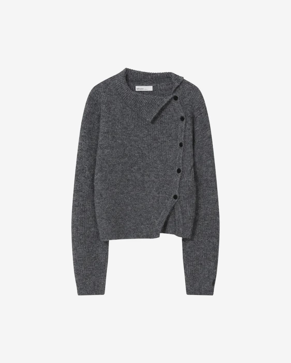 미세키 서울 Side button knit GREY 상품이미지1