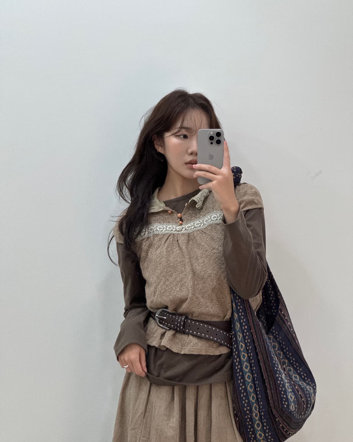 빈티지 코디, 모리룩, 모리걸, 가을 빈티지, 블라우스 레이어드 상품이미지2