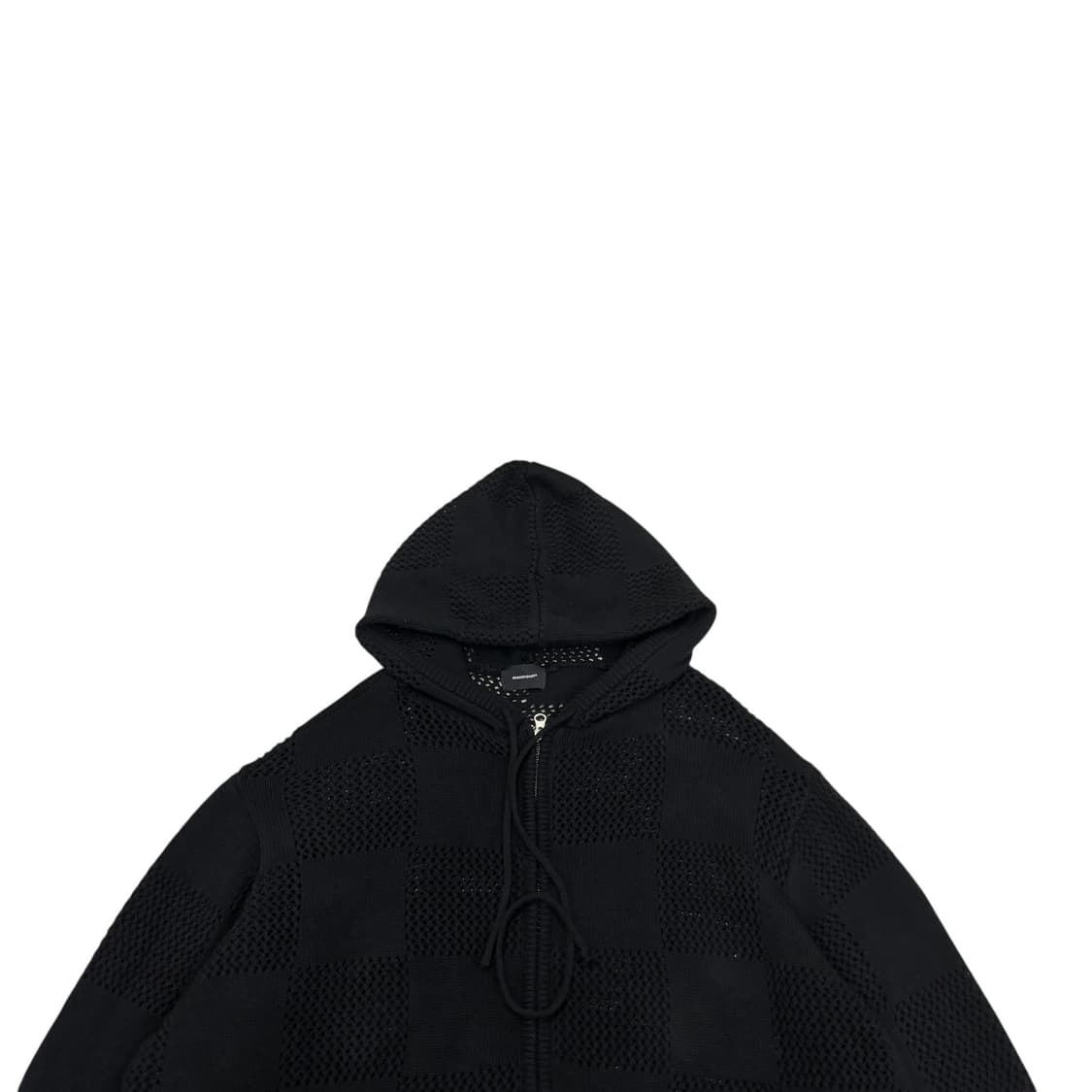 매스노운 블랙 펀칭 니트 집업 상품이미지2