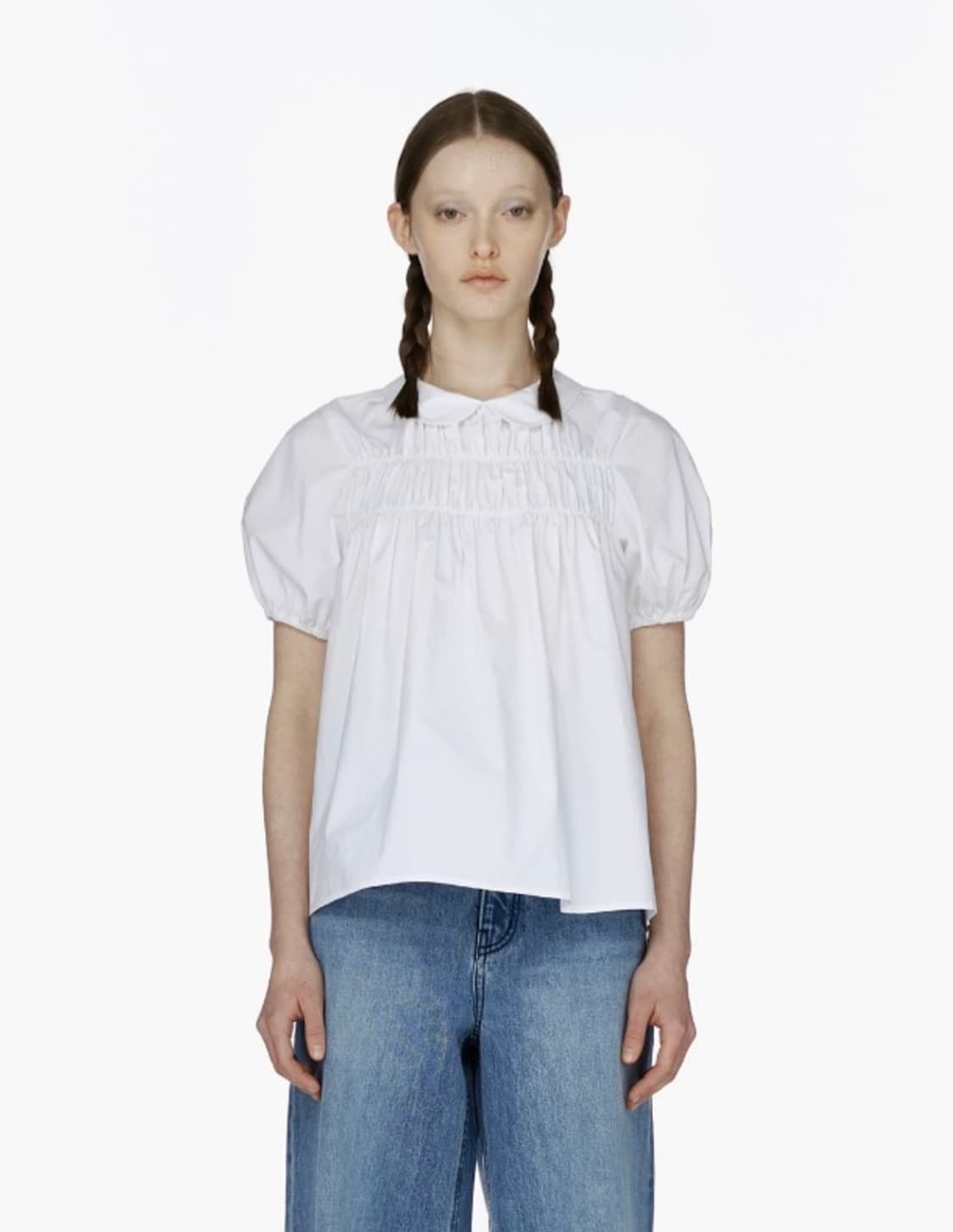 버뮬라 개더 카라 블라우스 상품이미지1