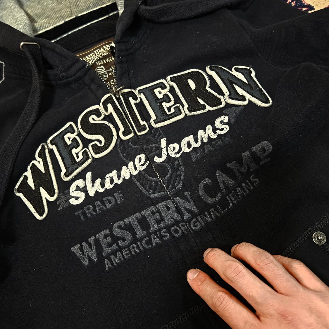 SHANE JEANS 00's y2k 빈티지 기모 후드집업
 상품이미지5