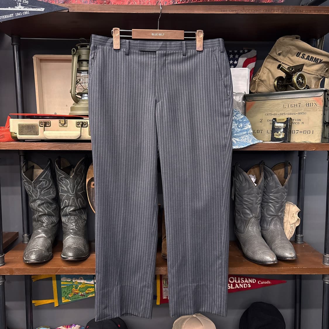 버버리 블랙라벨 SUPER 100's 실크울 스트라이프 수트셋업 N617 상품이미지3