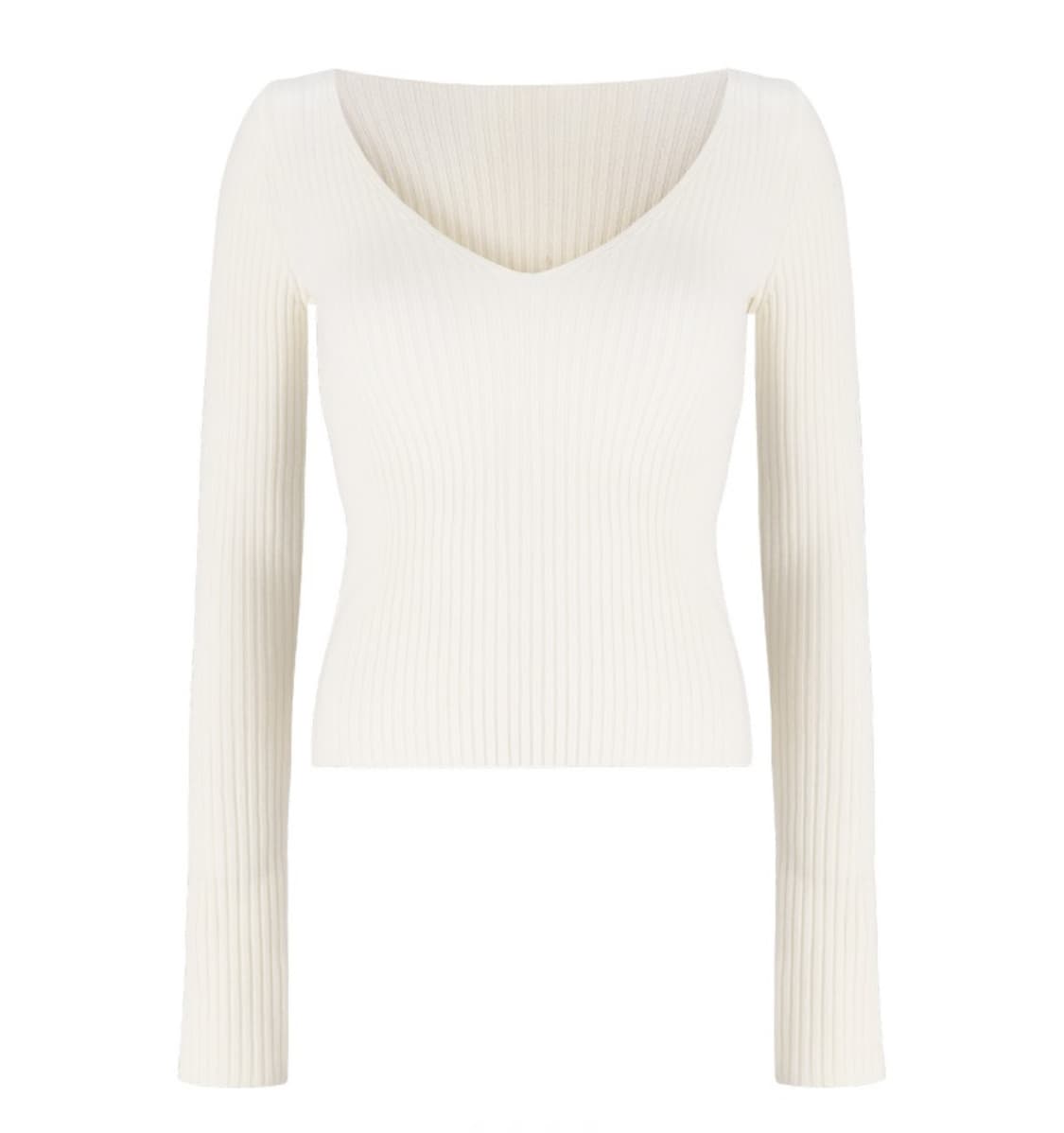 델라인 딥브이넥 니트 아이보리  상품이미지1