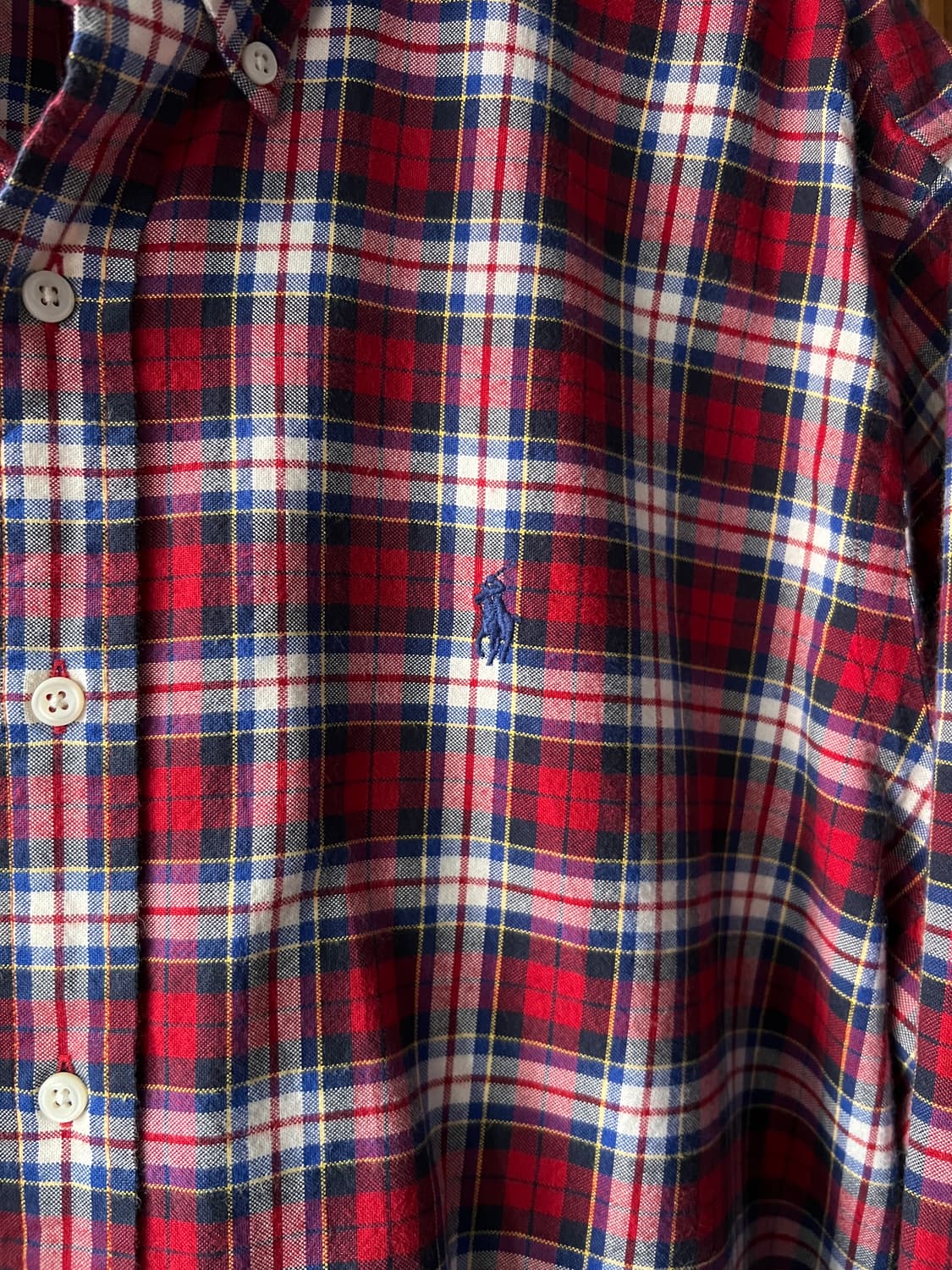 [L]폴로 랄프로렌 CLASSIC FIT 레드 타탄체크 옥스포드 셔츠 상품이미지3