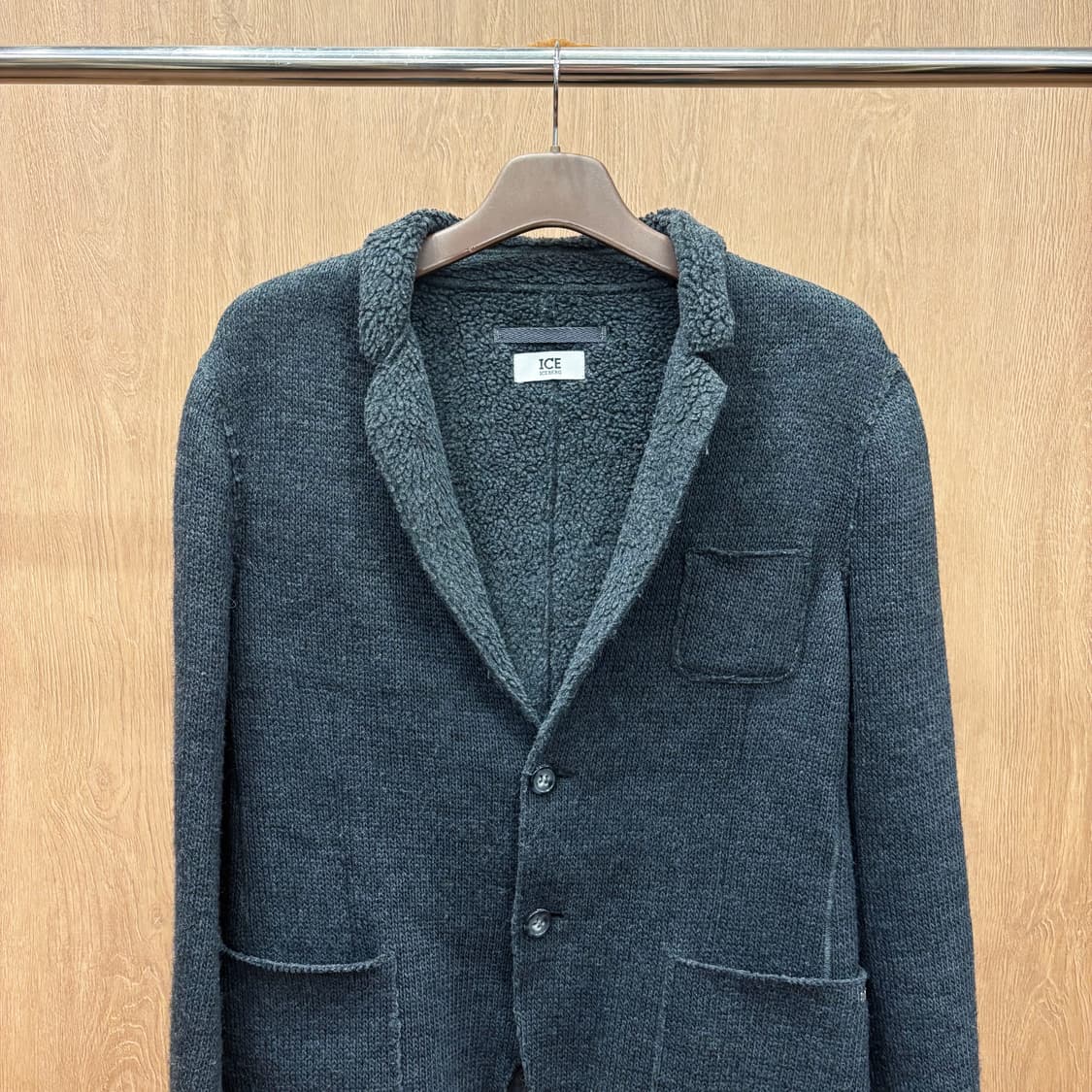 아이스 버그 블레이저 코튼 자켓 체스트 사이드 포켓 디테일 다크 그레이 상품이미지4