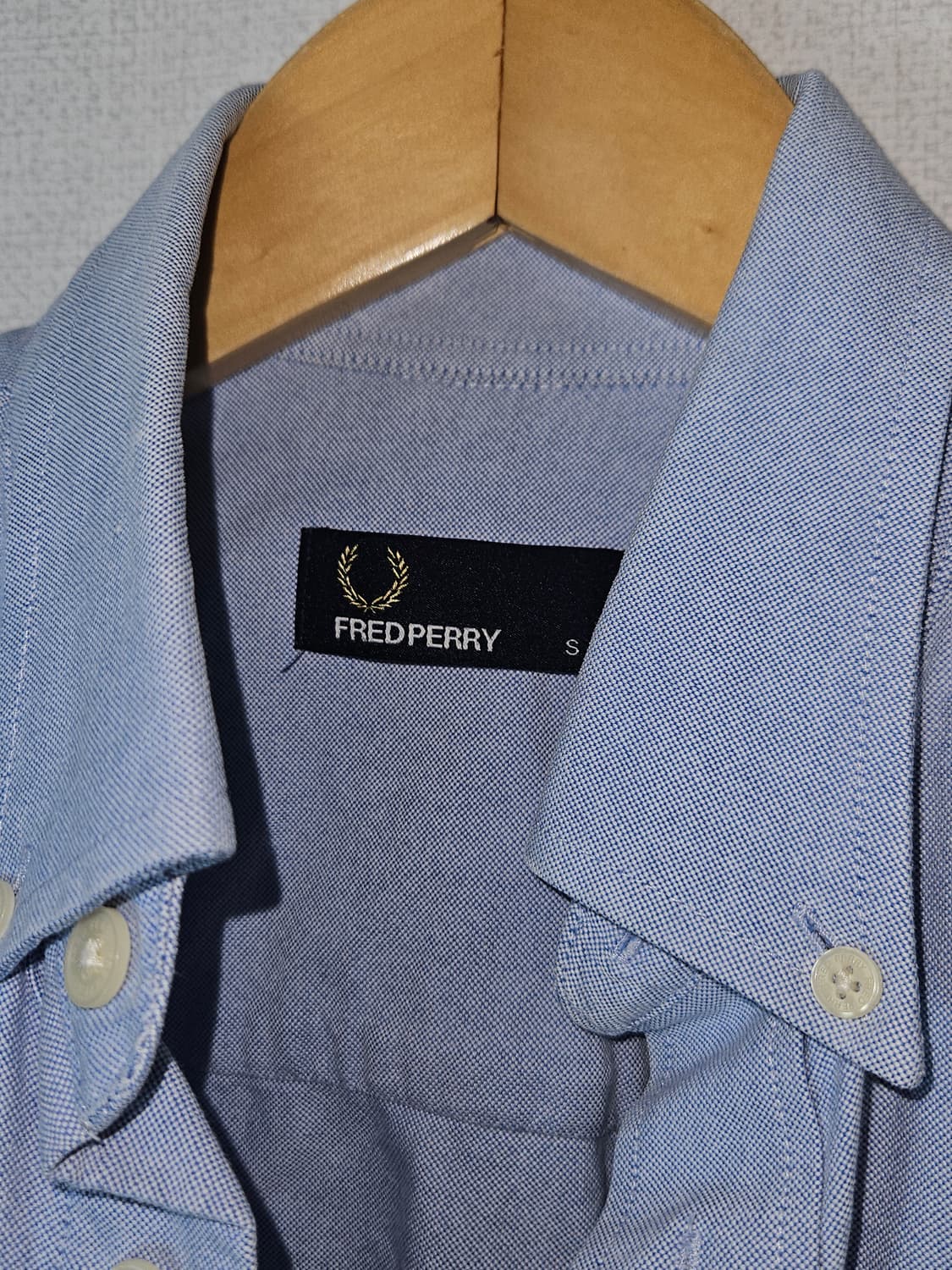프레드페리 코튼 옥스포드 셔츠 스카이블루 S 95 (거의 새상품) 상품이미지4