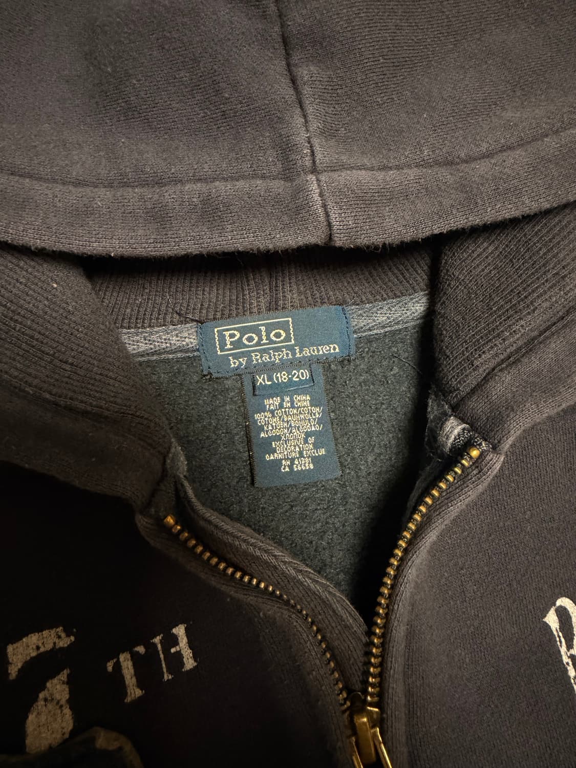 폴로 빅포니 성조기 후드집업 네이비 상품이미지4