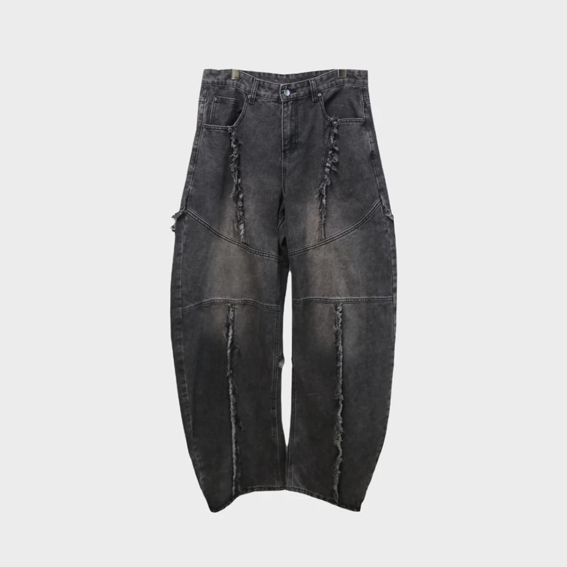 절개 데미지 디테일 벌룬핏 데님팬츠 62088 상품이미지1