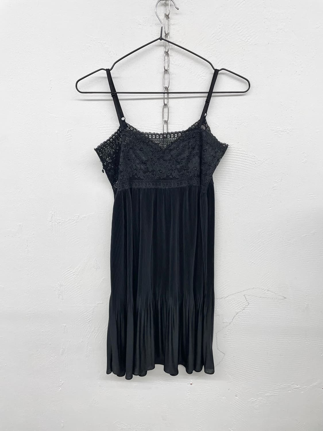 블랙 큐빅 플리츠 슬립 상품이미지6